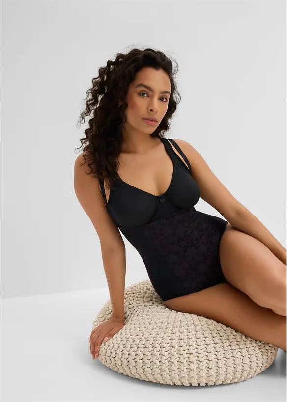 Strong shape body med blonder, bonprix