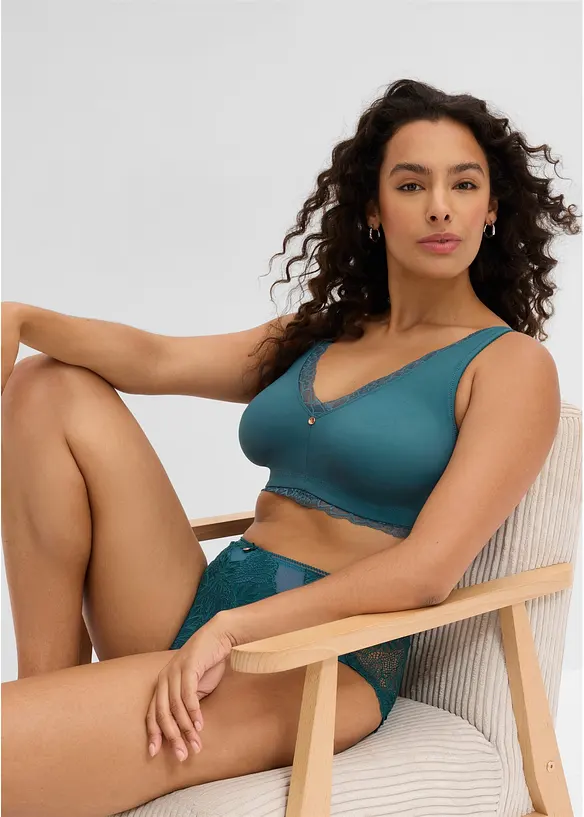 Minimizer-bralette uten b&oslash;yle med delikat blonde, bonprix