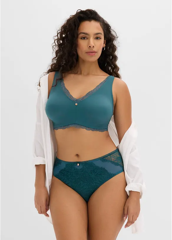 Minimizer-bralette uten b&oslash;yle med delikat blonde, bonprix