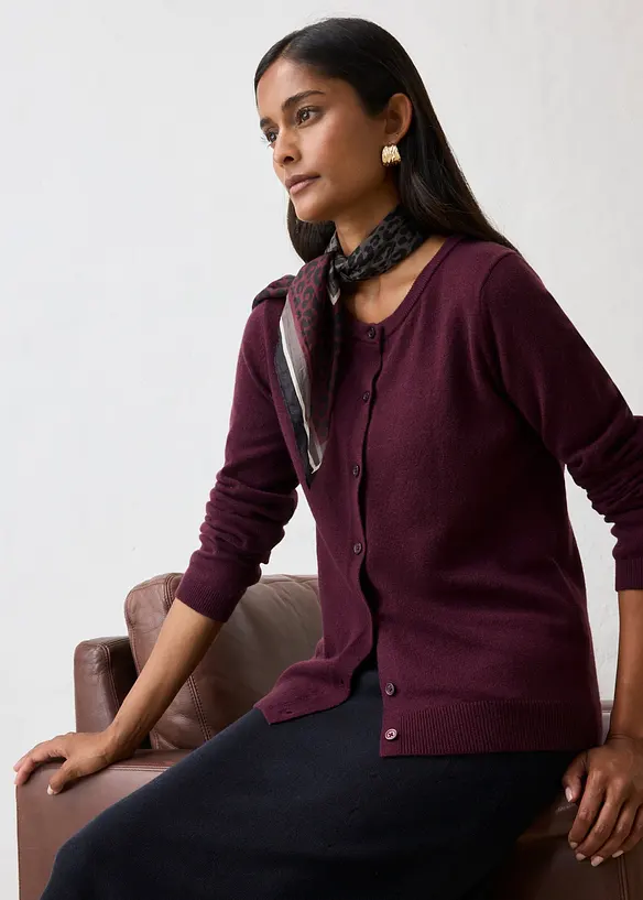 Strikkejakke av myk kasjmirmiks med Good Cashmere Standard&reg;, bonprix
