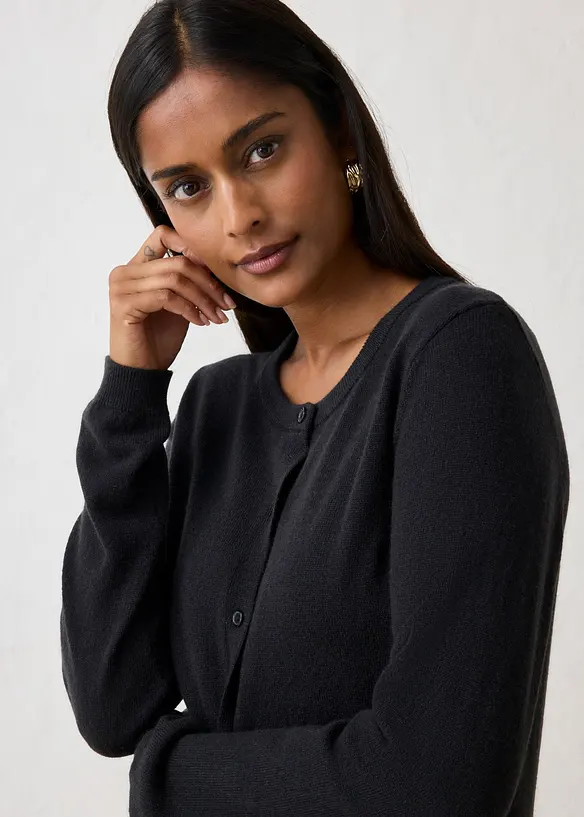 Strikkejakke av myk kasjmirmiks med Good Cashmere Standard&reg;, bonprix