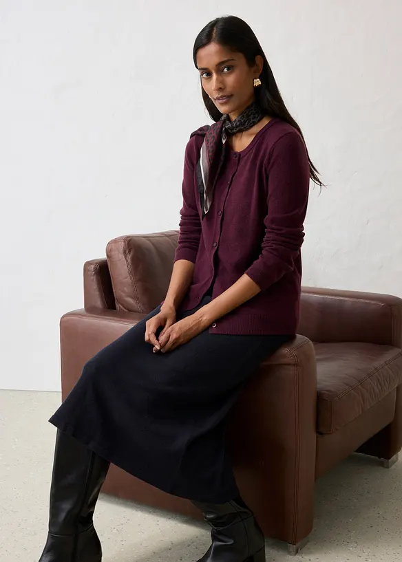Strikkejakke av myk kasjmirmiks med Good Cashmere Standard&reg;, bonprix