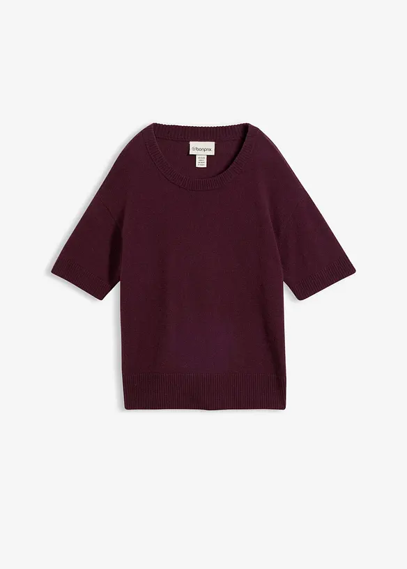Oversized kortermet genser med h&oslash;y ullandel, bonprix