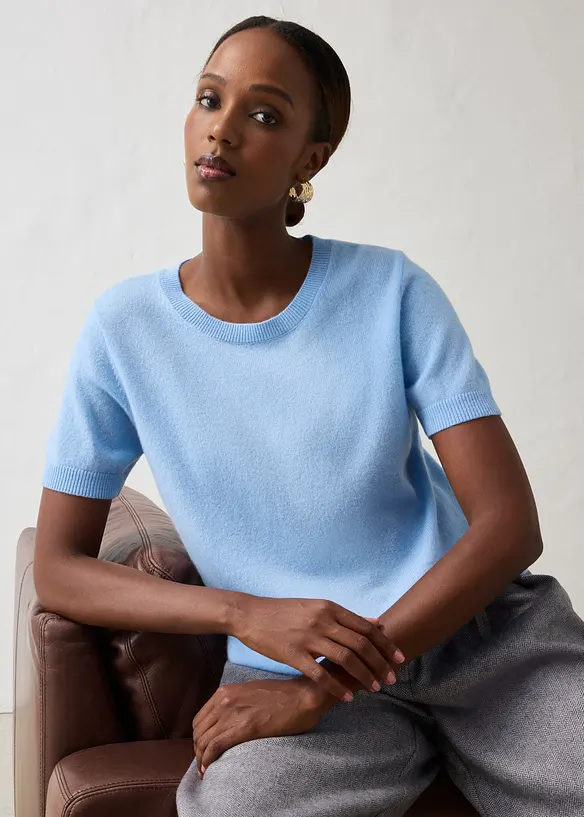 Kortermet genser av 100% kasjmir med Good Cashmere Standard&reg;, bonprix