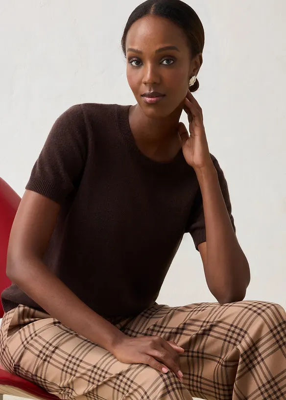 Kortermet genser av 100% kasjmir med Good Cashmere Standard&reg;, bonprix