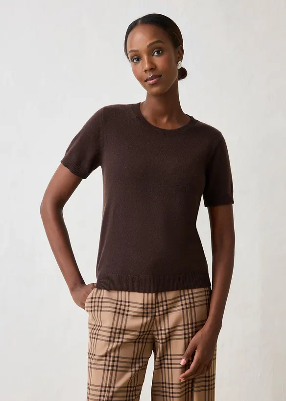 Kortermet genser av 100% kasjmir med Good Cashmere Standard&reg;, bonprix