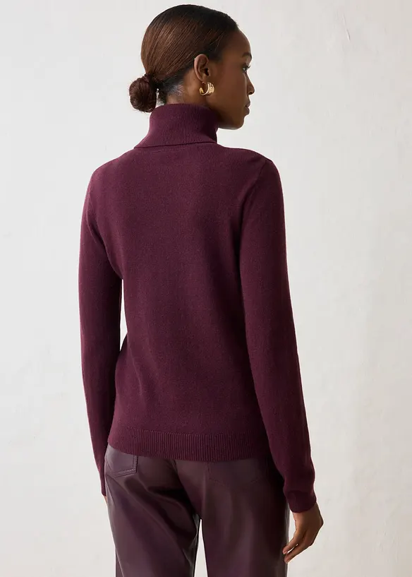 Genser i myk kasjmirmiks med Good Cashmere Standard&reg; og rullekrage, bonprix