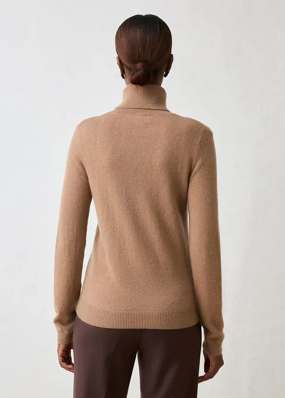 Genser i myk kasjmirmiks med Good Cashmere Standard&reg; og rullekrage, bonprix