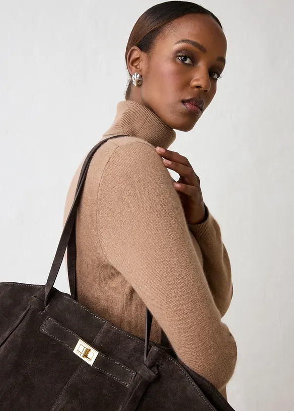 Genser i myk kasjmirmiks med Good Cashmere Standard&reg; og rullekrage, bonprix