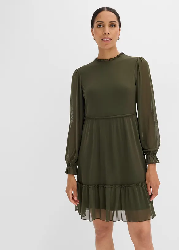 Jerseykjole i fin mesh, bonprix