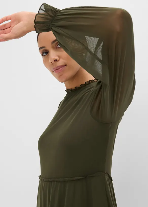 Jerseykjole i fin mesh, bonprix