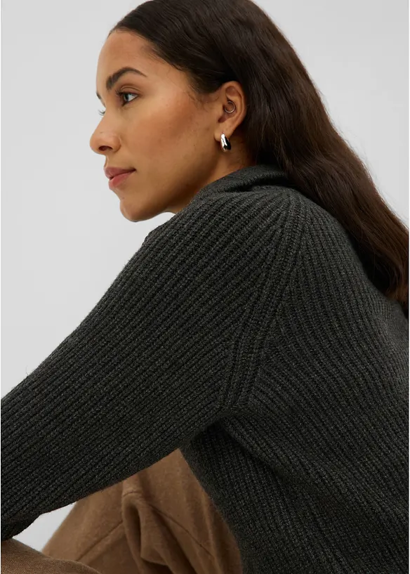 Half-zip-genser i myk viskosemiks, bonprix
