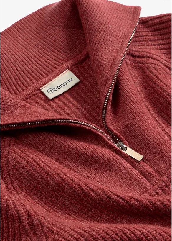 Half-zip-genser i myk viskosemiks, bonprix