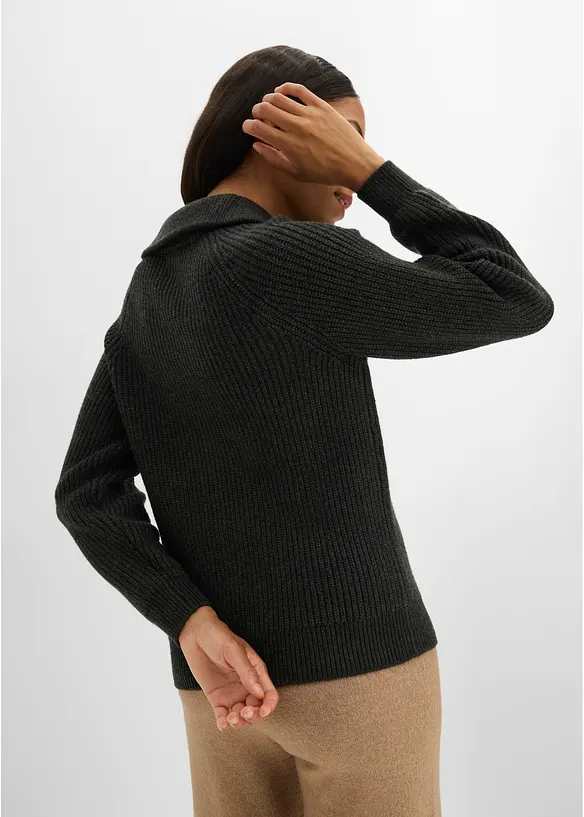 Half-zip-genser i myk viskosemiks, bonprix