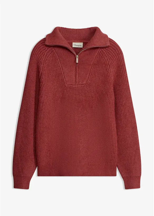 Half-zip-genser i myk viskosemiks, bonprix