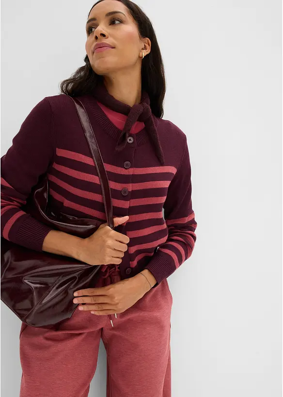 Kort cardigan i bomullsmiks, bonprix