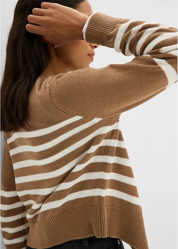 Kort cardigan i bomullsmiks, bonprix