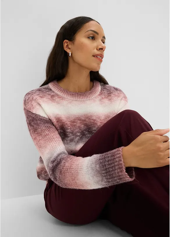 Strikket genser med ull, bonprix