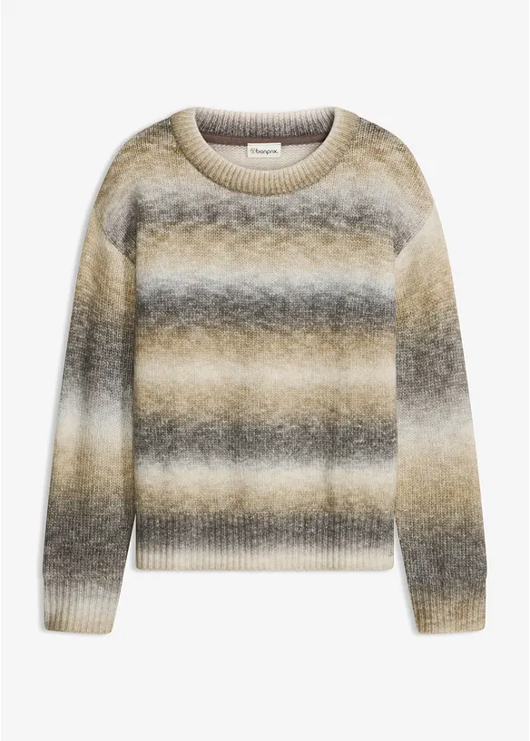 Strikket genser med ull, bonprix