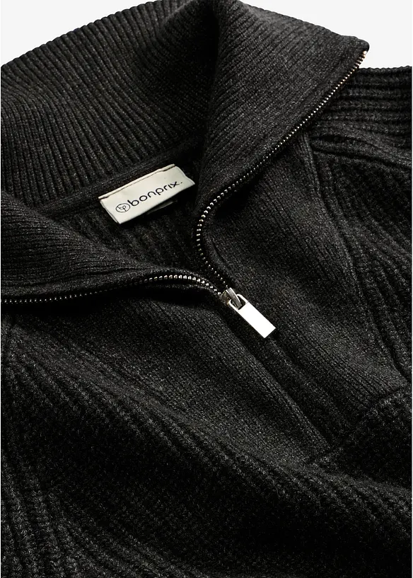 Half-zip-genser i myk viskosemiks, bonprix