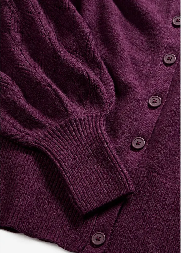 Cardigan med hullm&oslash;nster, bonprix