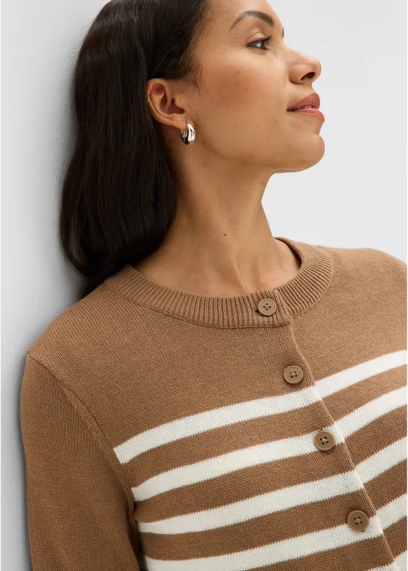 Kort cardigan i bomullsmiks, bonprix