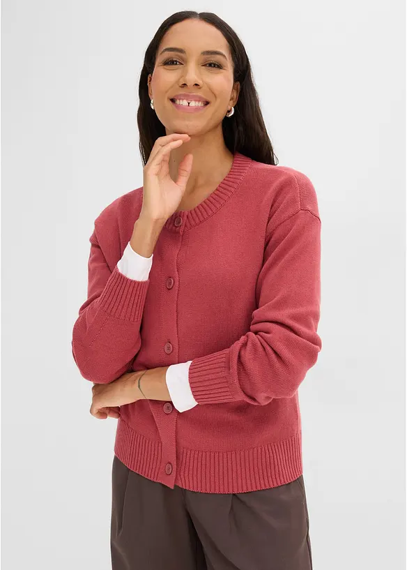 Kort cardigan i bomullsmiks, bonprix