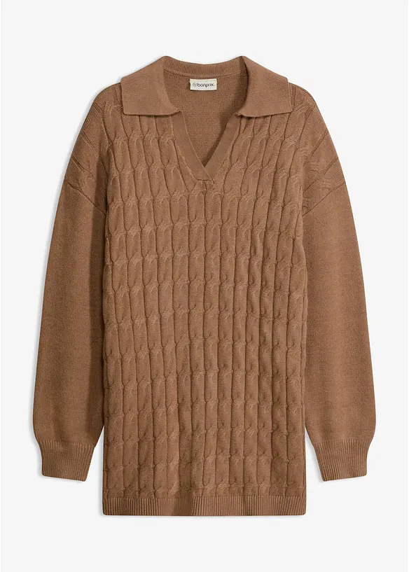 Kabelstrikket, oversized genser, bonprix