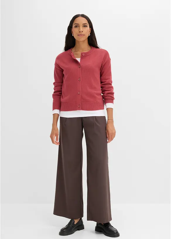 Kort cardigan i bomullsmiks, bonprix