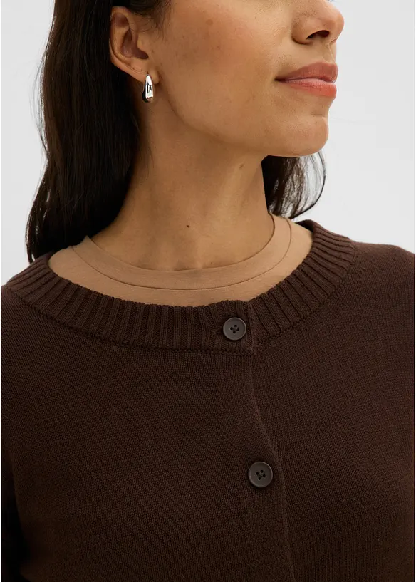Kort cardigan i bomullsmiks, bonprix