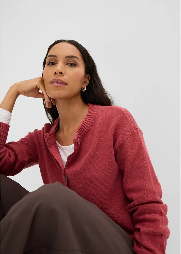 Kort cardigan i bomullsmiks, bonprix