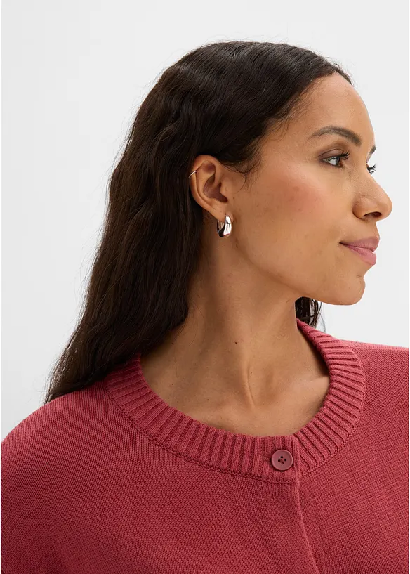 Kort cardigan i bomullsmiks, bonprix