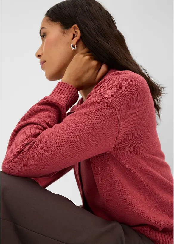 Kort cardigan i bomullsmiks, bonprix