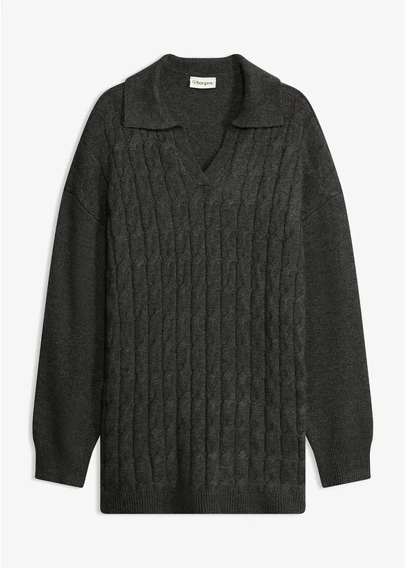 Kabelstrikket, oversized genser, bonprix