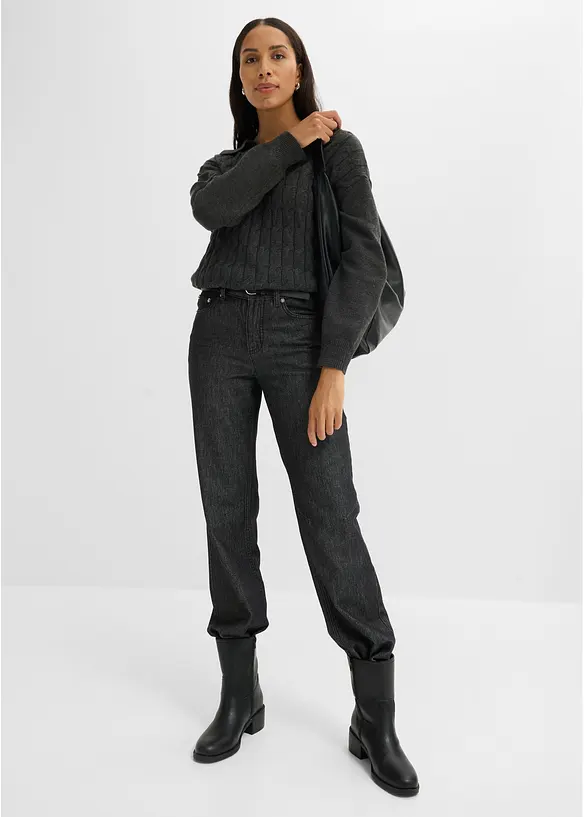 Kabelstrikket, oversized genser, bonprix