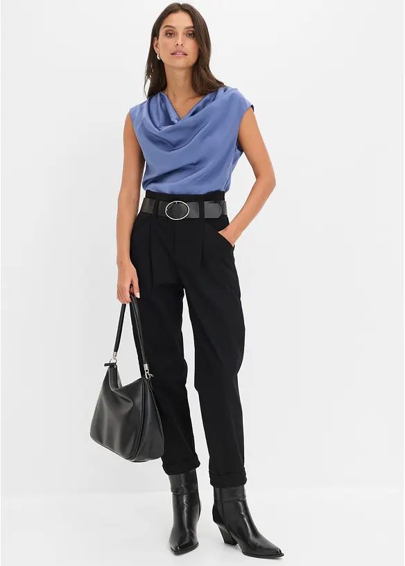 Blusetopp i lett sateng, bonprix