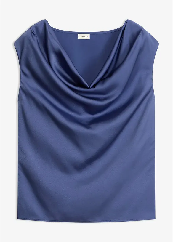 Blusetopp i lett sateng, bonprix