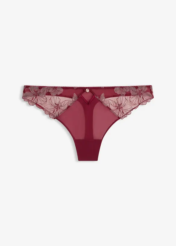 Stringtruse med nydelig broderi, bonprix