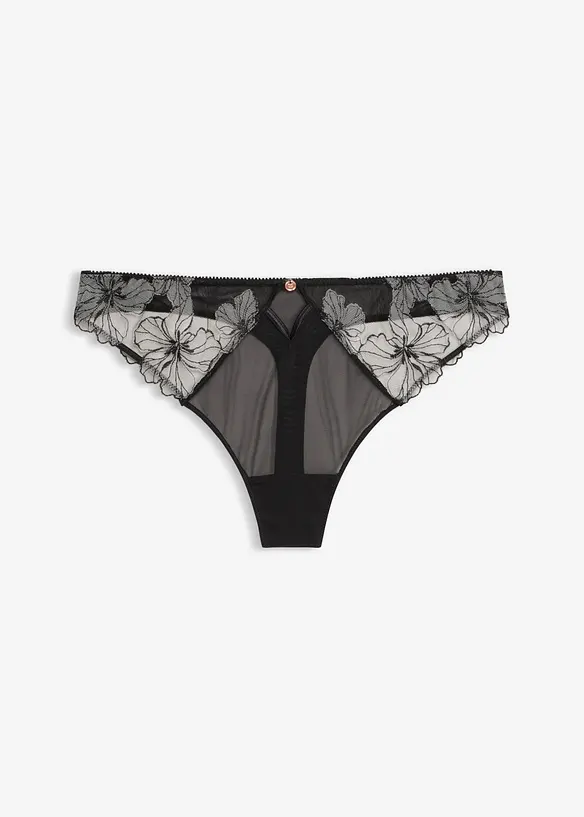 Stringtruse med nydelig broderi, bonprix