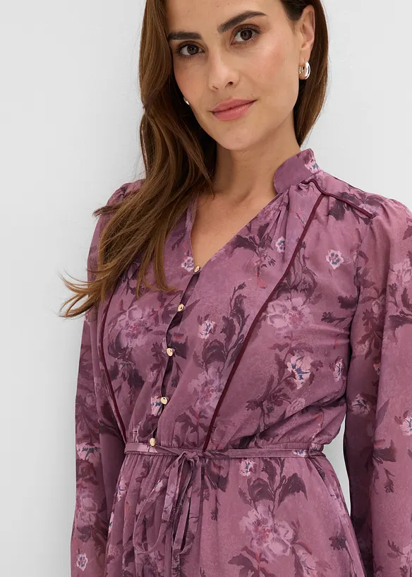 Midi chiffonkjole, bonprix