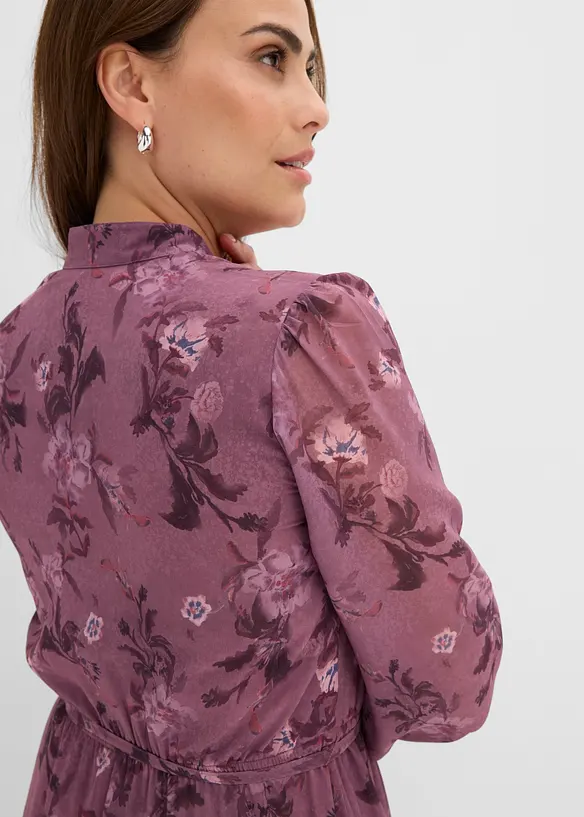 Midi chiffonkjole, bonprix