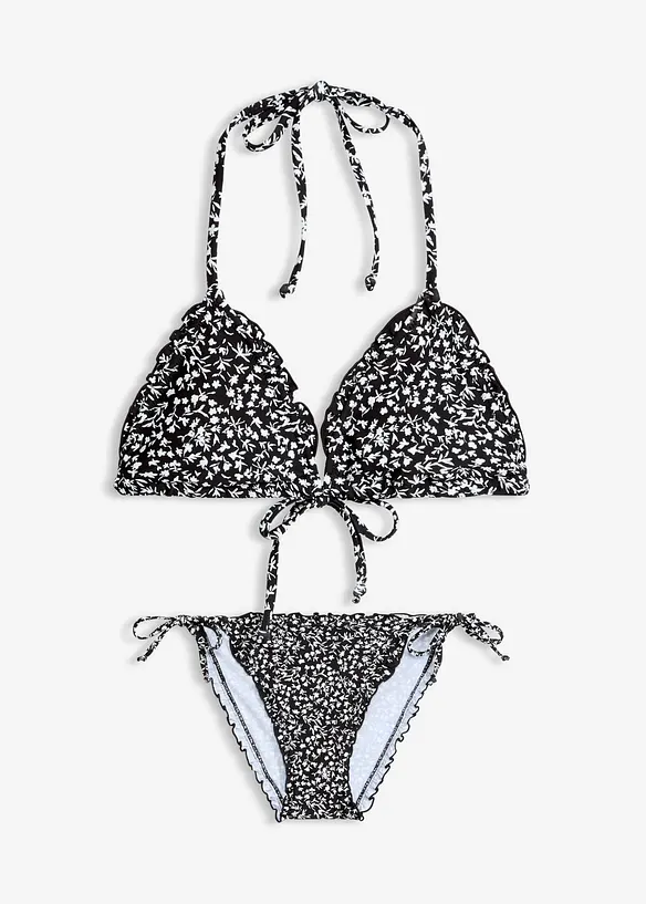 Trekantbikini med rysjer, bonprix