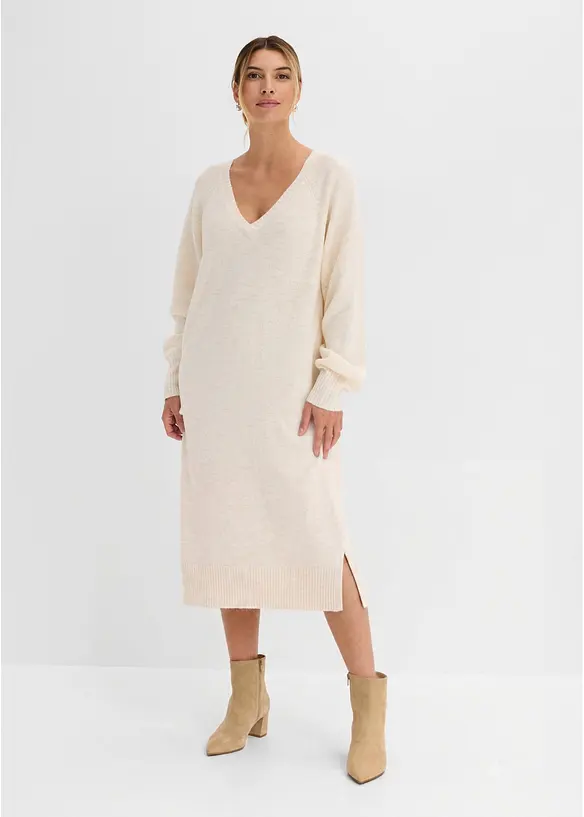 Oversized, strikket midikjole, bonprix