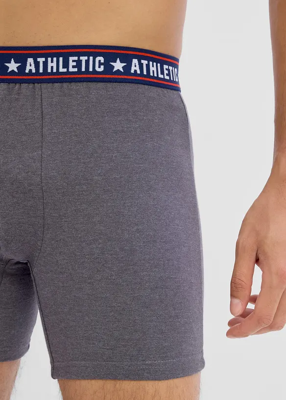 Boksershorts med bomull i ettersittende modell i midi-lengde (2-pack), bonprix