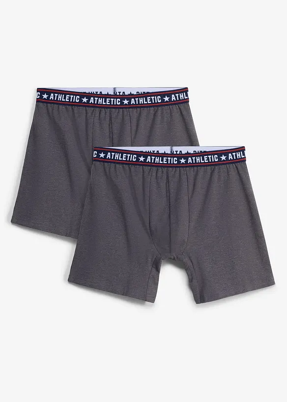 Boksershorts med bomull i ettersittende modell i midi-lengde (2-pack), bonprix