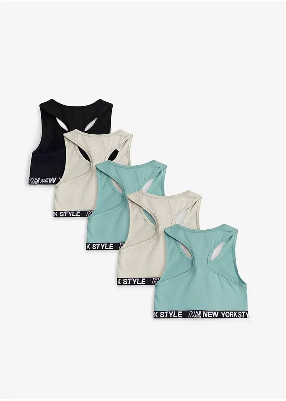 BH-topp med myk, &oslash;kologisk bomull (5-pack), bonprix