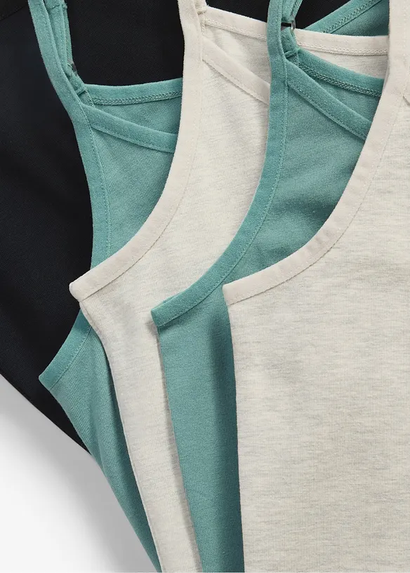 Singlet med myk, &oslash;kologisk bomull (5-pack), bonprix
