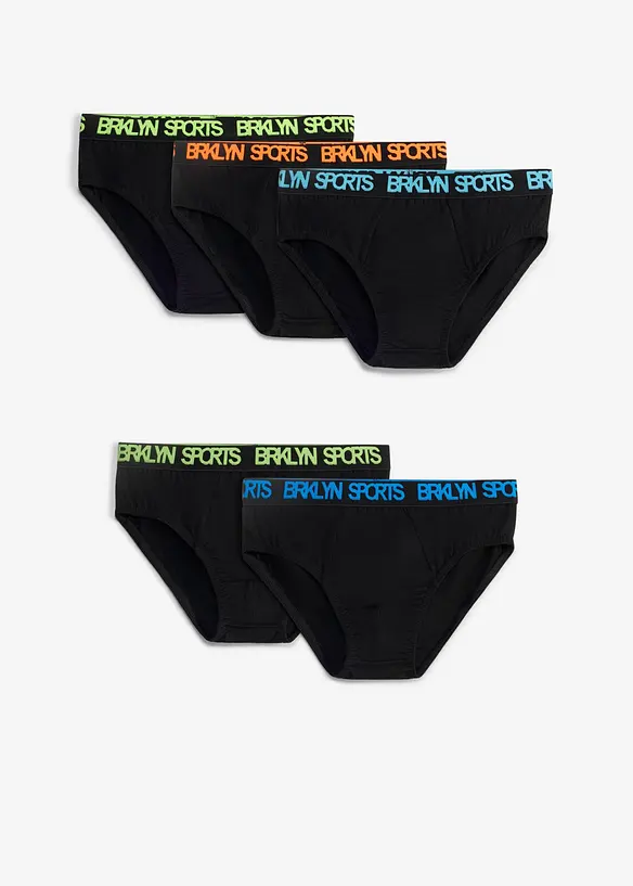 Truse med myk, &oslash;kologisk bomull (5-pack), bonprix