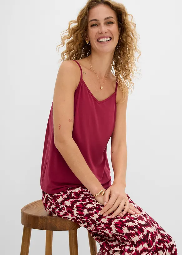 Singlet i lett lyocellmiks med spagettistropper, bonprix
