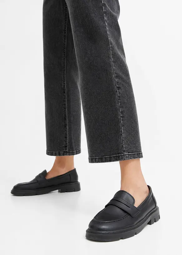 Wide leg jeans, mid waist, bonprix